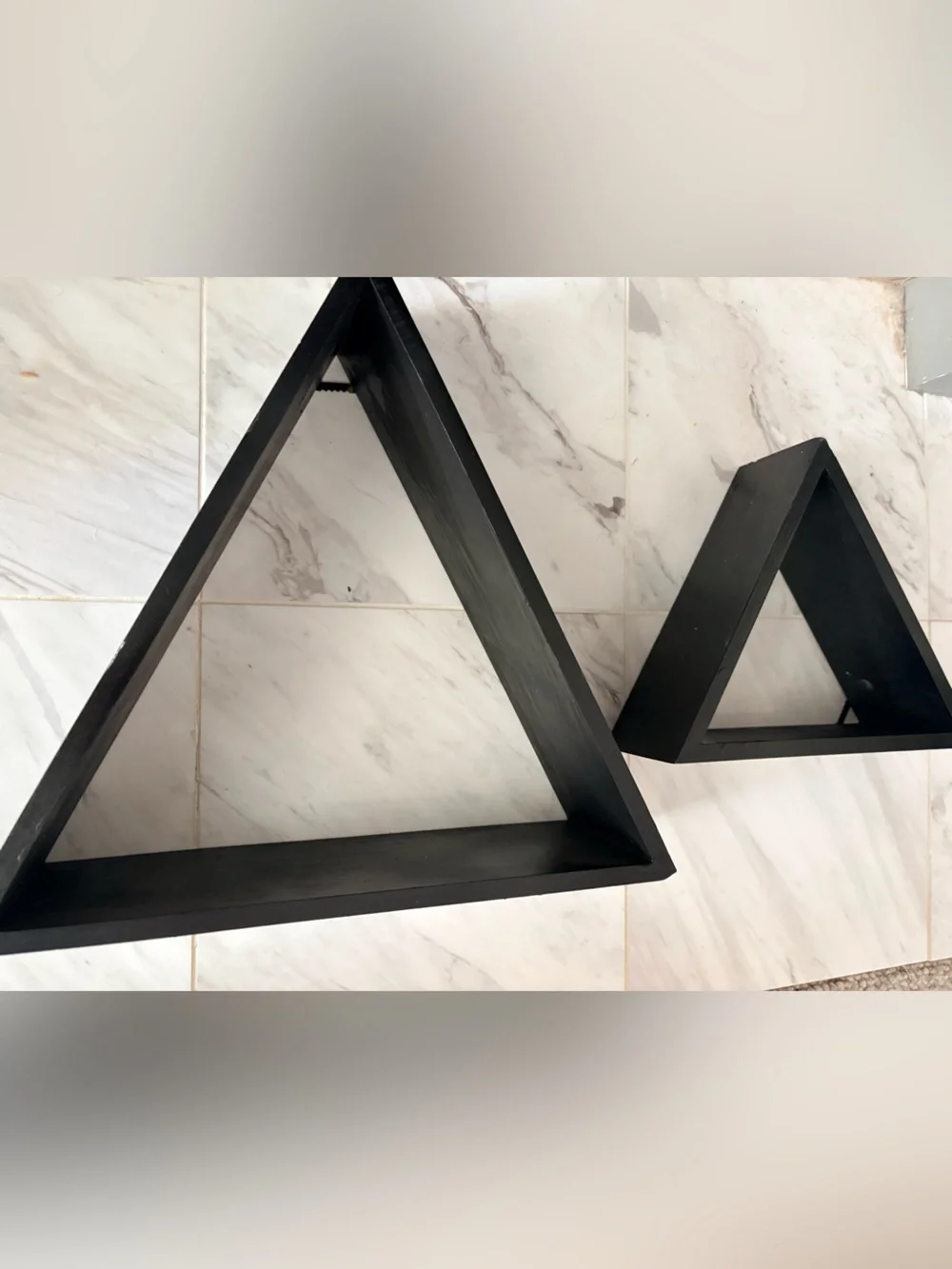 Black Triangular Wall Shelves - Home Wall Decor 14x14 9x9